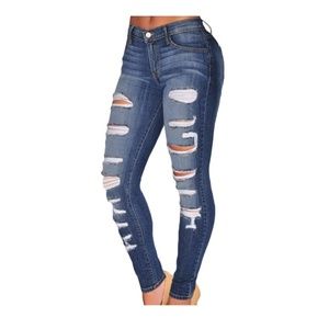 Demone Apparel Destroyed Denim Pants